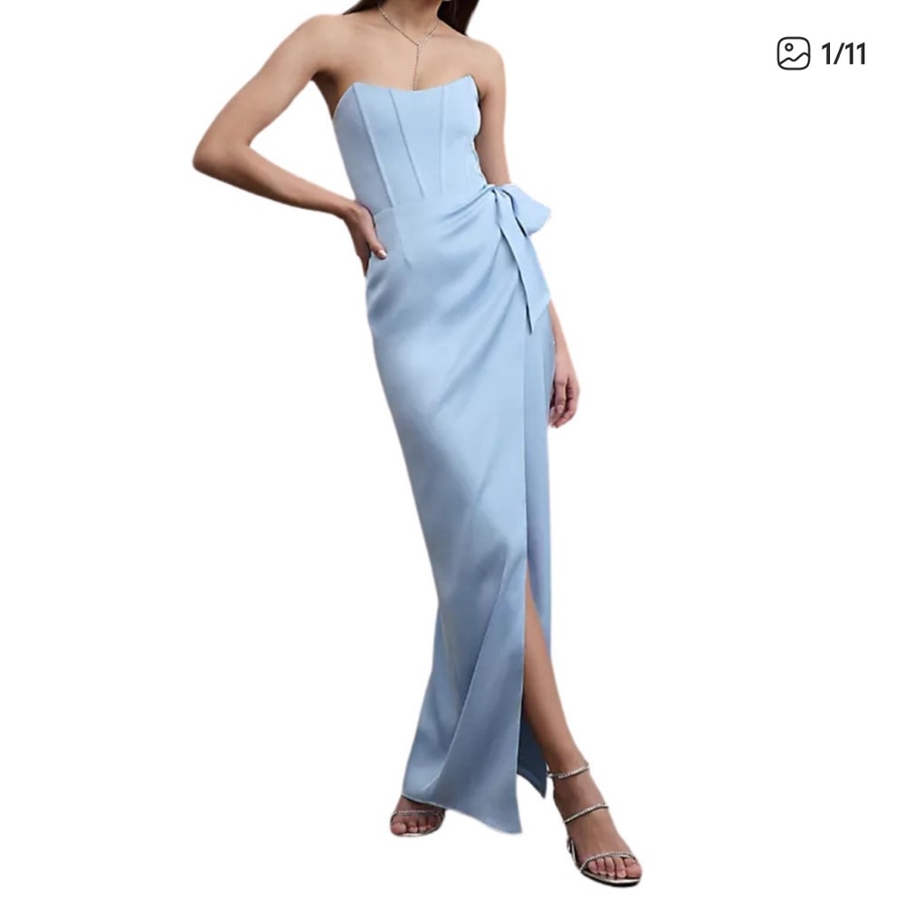 V. Chapman June Corset Wrap Tie Dress Size 2 NWT Kentucky Blue Strapless $415